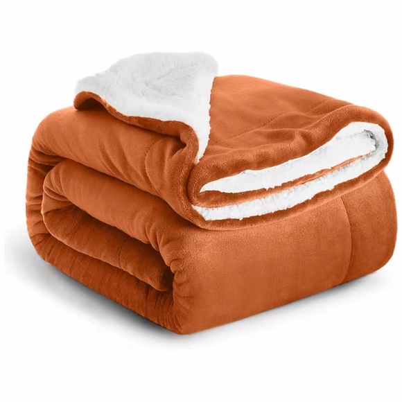 Imperial Homeware Other - Luxurious Rust Sherpa Plush Full/Queen90”x 90” Blanket Dual-Layer New